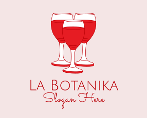 Ladies Drink - Red Wine Cocktail logo design