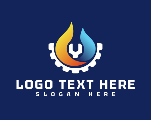 Cool - Heating Cooling Repairman Wrench logo design