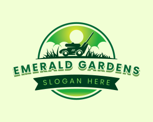  Lawn Mower Garden logo design