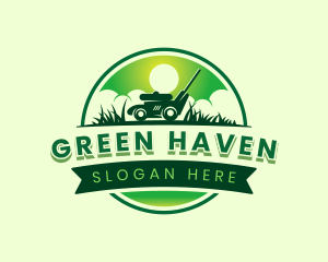  Lawn Mower Garden logo design