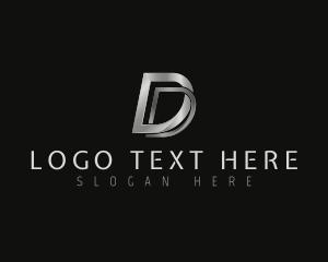 Metallic Industrial Letter D logo design