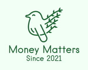 Sustainability - Green Leaf Bird Outline logo design