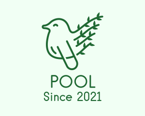 Natural Products - Green Leaf Bird Outline logo design