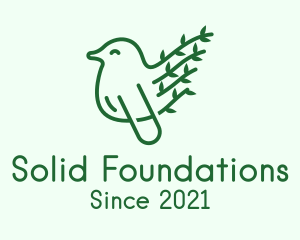 Eco Friendly - Green Leaf Bird Outline logo design