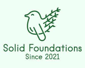 Sustainability - Green Leaf Bird Outline logo design