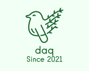 Environmental - Green Leaf Bird Outline logo design