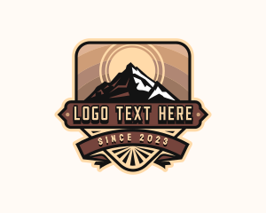 Hiking - Mountain Trekking Adventure logo design