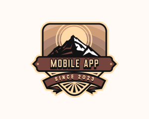 Peak - Mountain Trekking Adventure logo design