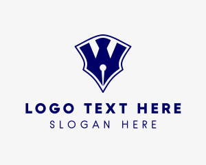 Author - Writer Pen Letter W logo design
