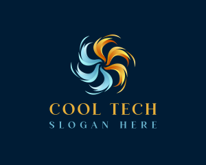 Fridge - Cold Burning Fire Propeller logo design