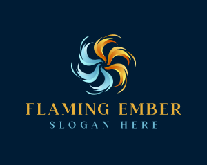 Burning - Cold Burning Fire Propeller logo design