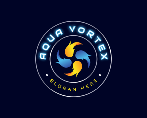 HVAC Vortex Fire Cooling logo design