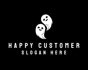 Happy Halloween Ghosts logo design