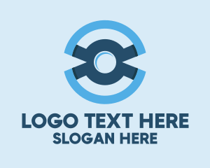 Vlogger - Blue Drone Lens logo design