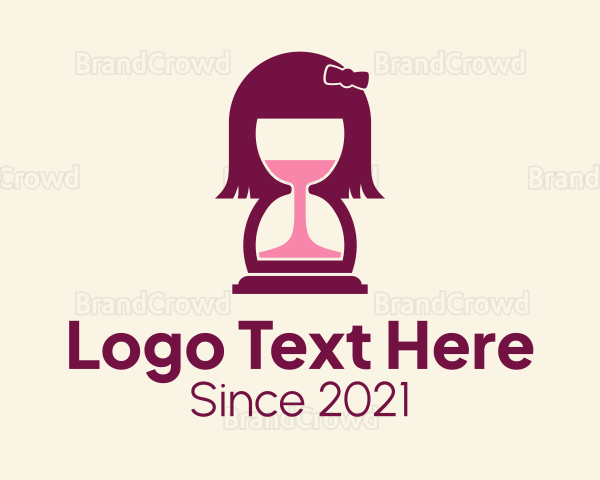 Girl Wine Hourglass Logo
