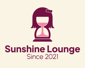 Girl Wine Hourglass logo design