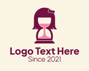 Sommelier - Girl Wine Hourglass logo design