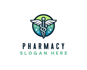 Hospital Caduceus Pharmacy logo design