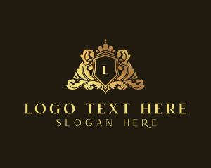 High End - Royalty Shield Crown logo design