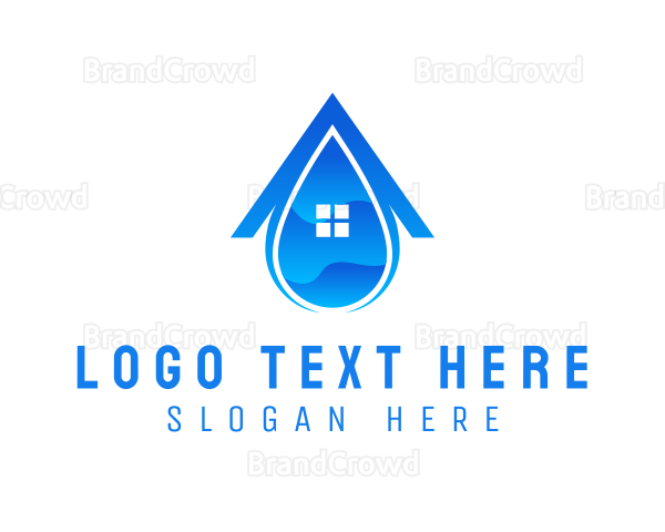 Blue House Droplet Logo