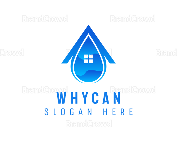 Blue House Droplet Logo