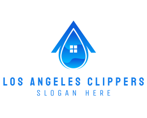 Purified - Blue House Droplet logo design