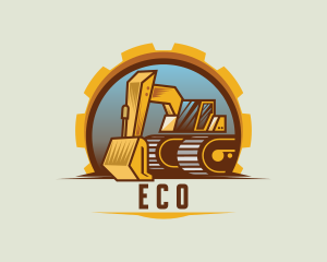 Quarry - Cogwheel Machinery Excavator logo design