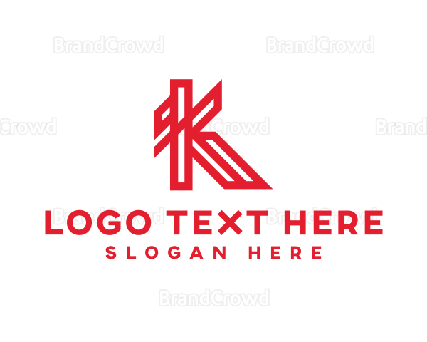 Geometric Slant Letter K Logo