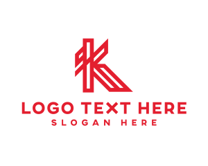 High End - Geometric Slant Letter K logo design