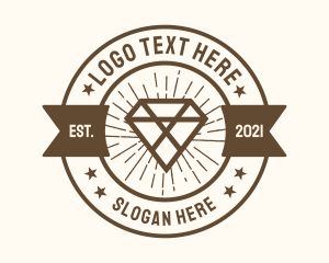 Hipster - Diamond Sunburst Badge logo design