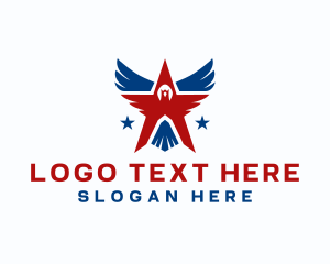 Falcon - Star Eagle Patriot logo design