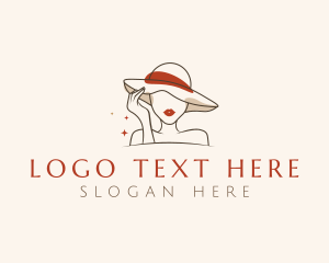 Woman - Fashion Hat Beauty logo design
