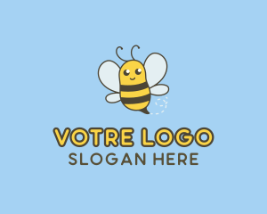 Cute - Happy Bumble Bee logo design