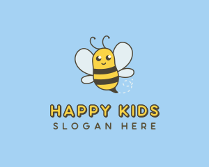 Happy Bumble Bee  logo design