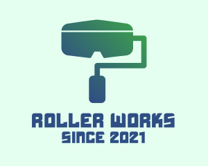 Roller - Paint Roller Glasses Construction logo design