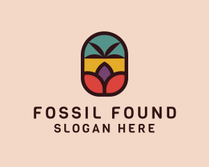 Palm Tree Stained Glass logo design