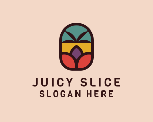 Palm Tree Stained Glass logo design