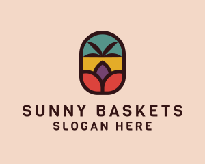 Palm Tree Stained Glass logo design