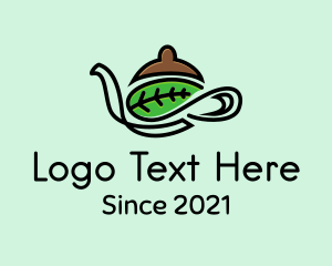 Teapot - Leaf Coffee Pot logo design