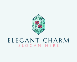 Pendant - Floral Luxury Jewel logo design