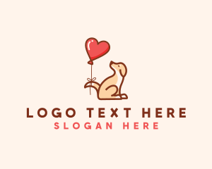 Cute - Dog Heart Balloon logo design