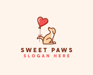 Adorable - Dog Heart Balloon logo design