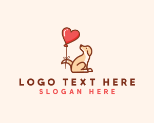 Adorable - Dog Heart Balloon logo design