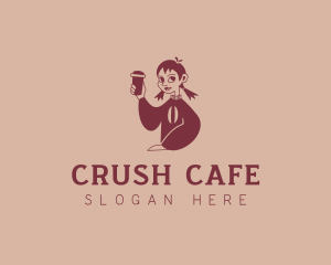 Coffee Cafe Girl logo design