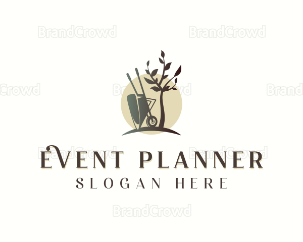 Plant Garden Wheelbarrow Logo
