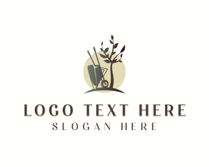 Landscaper - Plant Garden Wheelbarrow logo design