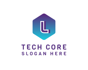 Digital Tech Hexagon logo design