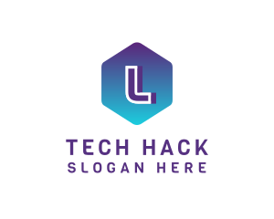 Digital Tech Hexagon logo design