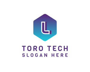 Digital Tech Hexagon logo design