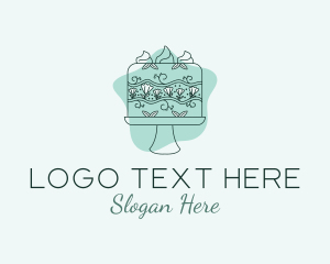 Cute - Flower Cake Dessert logo design